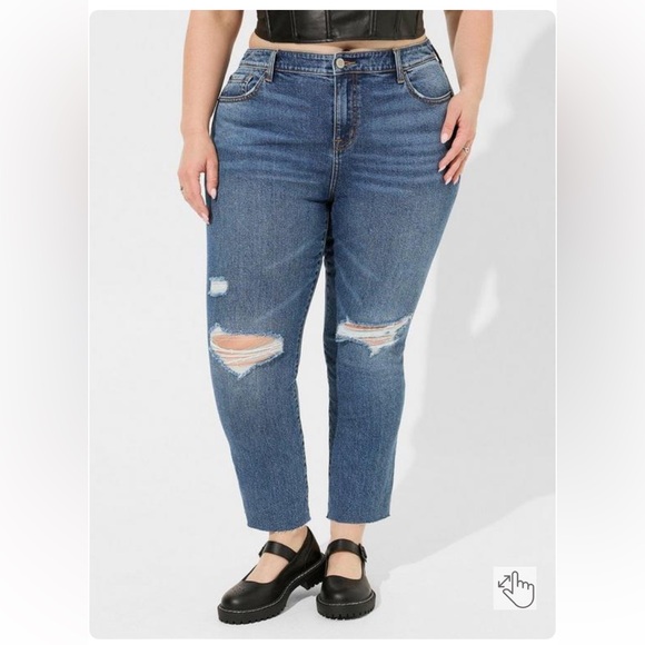 Torrid Perfect Boyfriend Ankle Classic Denim Mid-Rise Jean Size